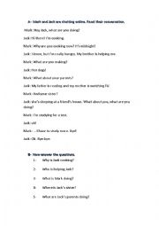 English Worksheet: Chatting online