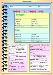 English Worksheet: THERE  IS / ARE  