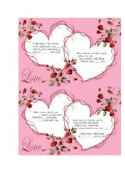 English Worksheet: Valentine song 