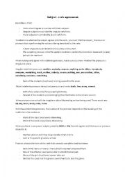 English Worksheet: subject verb agreement