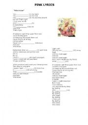 English Worksheet: PAST SIMPLE BY PINK