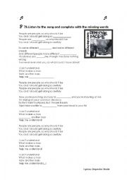English Worksheet: Depeche Mode - lyrics