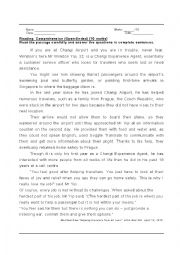 English Worksheet: Reading Comprehension: Customer Service Officer