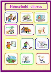 English Worksheet: HOUSEHOLD CHORES