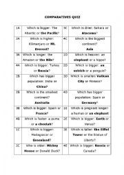 Comparatives Quiz