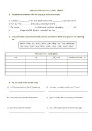 English Worksheet: Past Simple - Regular and Irregular Verbs