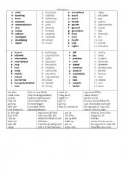 English Worksheet: collocations for bac