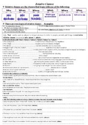 English Worksheet: Relative Clauses