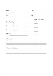 English Worksheet: Speaking Rubric - general use