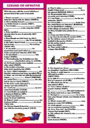 English Worksheet: Gerund or infinitive rephrasing (+ key)