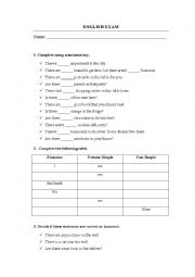 English Worksheet: Countable uncountable verb to be 