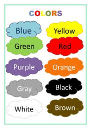 English Worksheet: poster of colors