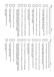 English Worksheet: Writing Checklist 