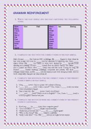 English Worksheet: GRAMMAR REINFORCEMENT