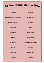 English Worksheet: Crime Part I