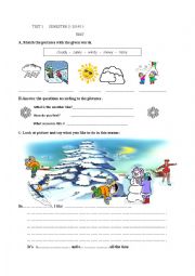 test on seasons, weather and activities