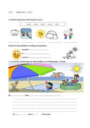 English Worksheet: test on seasons, weather and activities