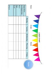 English Worksheet: Eating chart