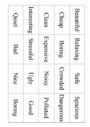 English Worksheet: Memory game - Opposite adjectives