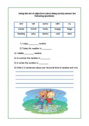 English Worksheet: Weather Adjectives