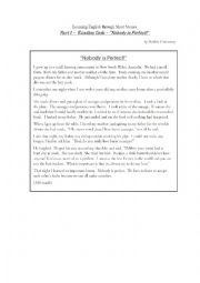 English Worksheet: Nobody is Perfect