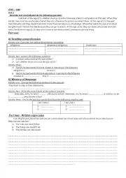 English Worksheet: reading comprehension 