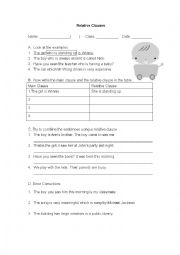 English Worksheet: Relative clauses