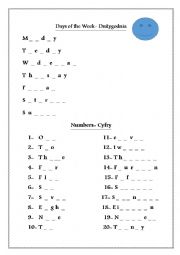 English Worksheet: Days of the week