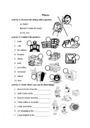 English Worksheet: Places