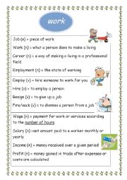 English Worksheet: Work vocabulary