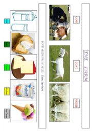 English Worksheet: Farm animals and Dairy Products