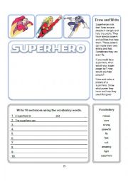 Superhero Write and Draw Activity