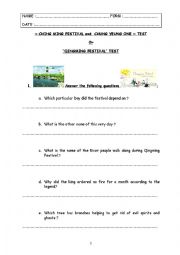 English Worksheet: Special Days test step 31 - Ching Ming Festival (China)