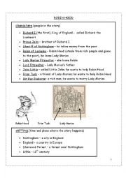 English Worksheet: Robin Hood questions 