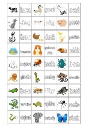 English Worksheet: animals game