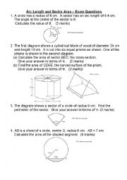 maths arc sectors