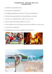 English Worksheet: Talking about celebrations
