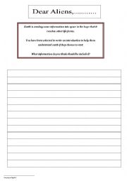 English Worksheet: Dear Alien