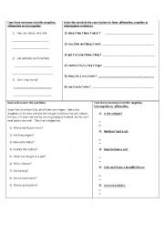English Worksheet: test have got, verb to be, can, reading comprehension