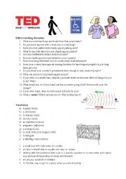 English Worksheet: How I use Sonar to Navigate the world- TED Talk