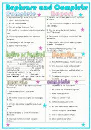 English Worksheet: Grammar Practice