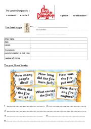 the London Dungeon worksheet