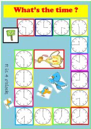 English Worksheet: A TELLING THE TIME BOARD GAME 