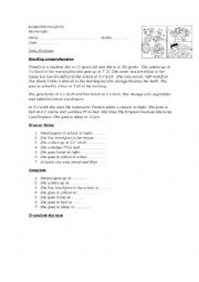 English Worksheet: daily routines 