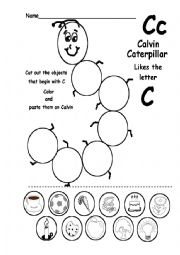 The Very Hungry Caterpillar---letter C - ESL worksheet by god_home