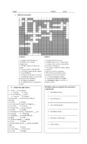 English Worksheet: Verb Patterns 