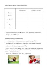 English Worksheet: Childhood discussion worksheet