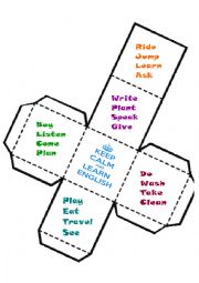 English Worksheet: Verbs Dice