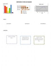 English Worksheet: MATCHING: TYPES OF GRAPH - BAR GRAPH PICTOGRAPH & LINE GRAPH AND USES
