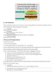 English Worksheet: Topic, supporting and concluding sentences